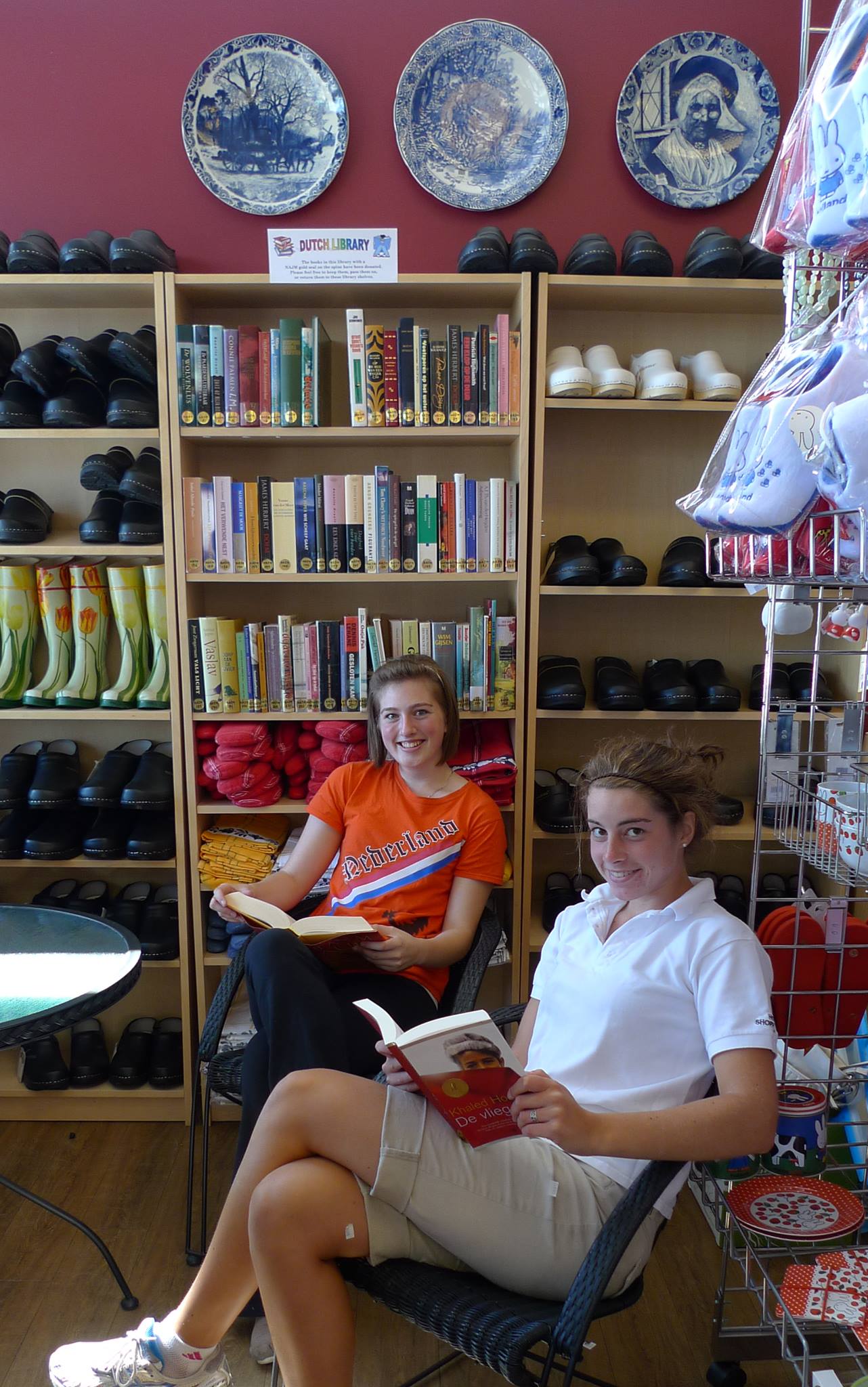 Reading books in the Dutch Library New Westminster