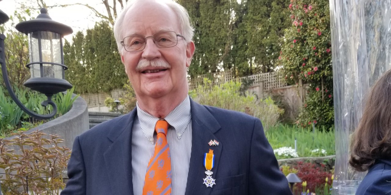 Erik van der Ven receives Royal recognition from the King of the Netherlands on King’s Day (Koningsdag) in Vancouver, British Columbia.